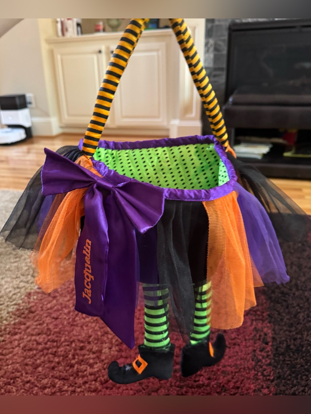 🎃🧙‍♀️ Personalized Halloween Witch Trick-or-Treat Basket – Jacquelin 🧙‍♀️🎃